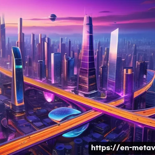 메타버스 부동산의 투자 가치 평가 - **Prompt 1: Bustling Metaverse Metropolis**
    "An aerial view of a vibrant, futuristic metaverse c...